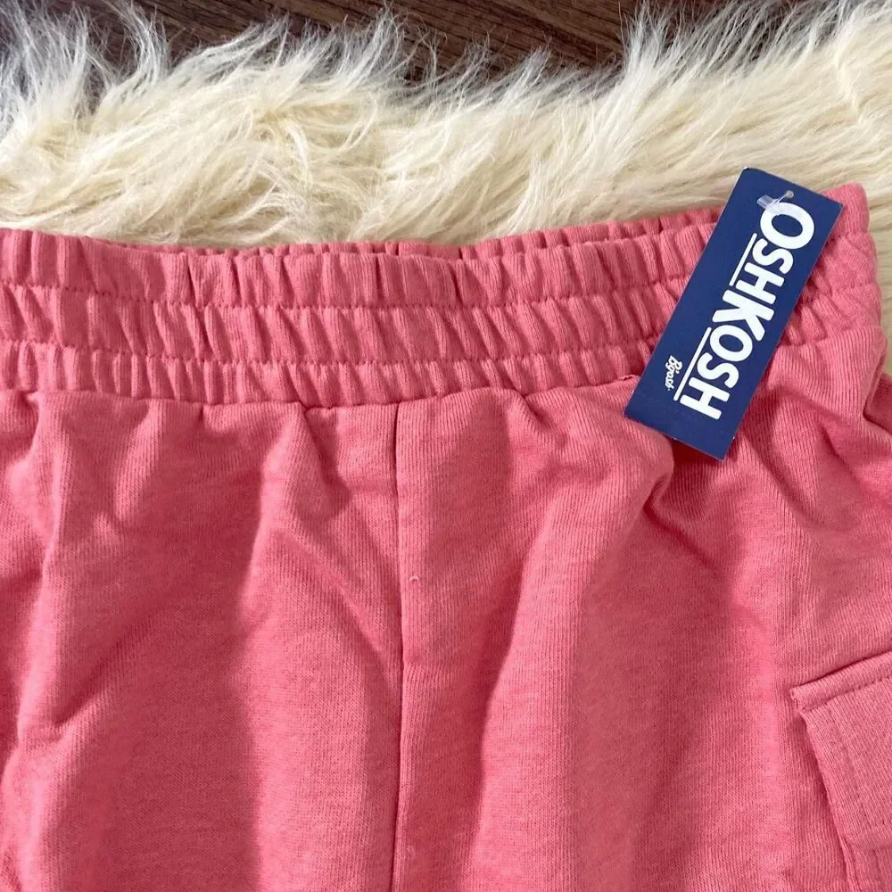 NWT OshKosh B'gosh French Terry Cargo Skirt Size 10 / 10A Pink Berry Red